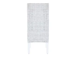 Sillas de comedor 4 unidades ratán Kubu y madera mango marrón