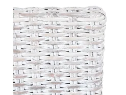 Sillas de comedor 4 unidades ratán Kubu y madera mango marrón