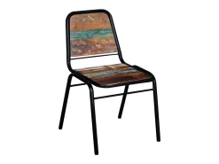 Sillas de comedor 6 unidades madera maciza reciclada