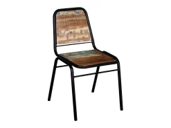 Sillas de comedor 6 unidades madera maciza reciclada