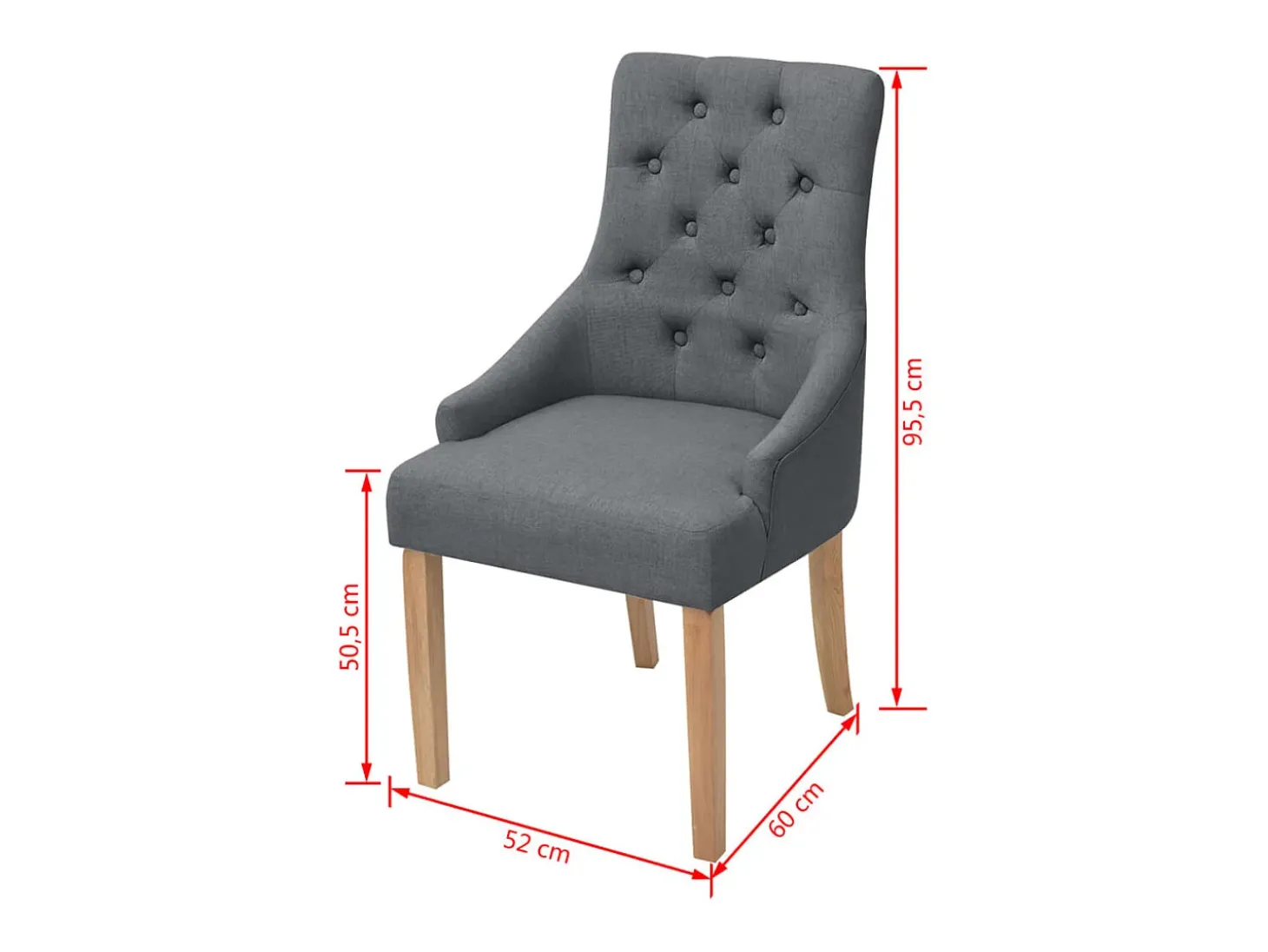 Sillas de comedor 6 unidades tela gris oscuro