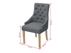 Sillas de comedor 6 unidades tela gris oscuro