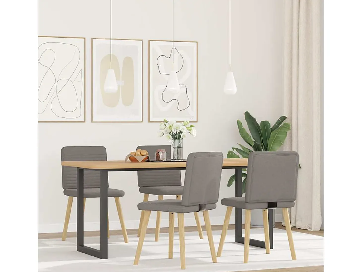 Sillas de comedor 4 unidades tela taupe