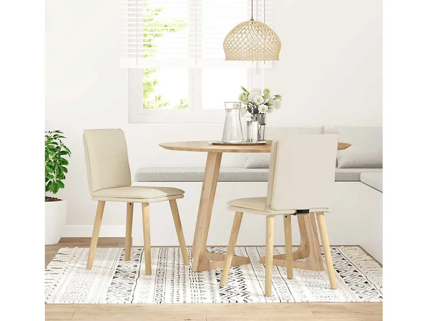 Sillas de comedor 2 unidades lino