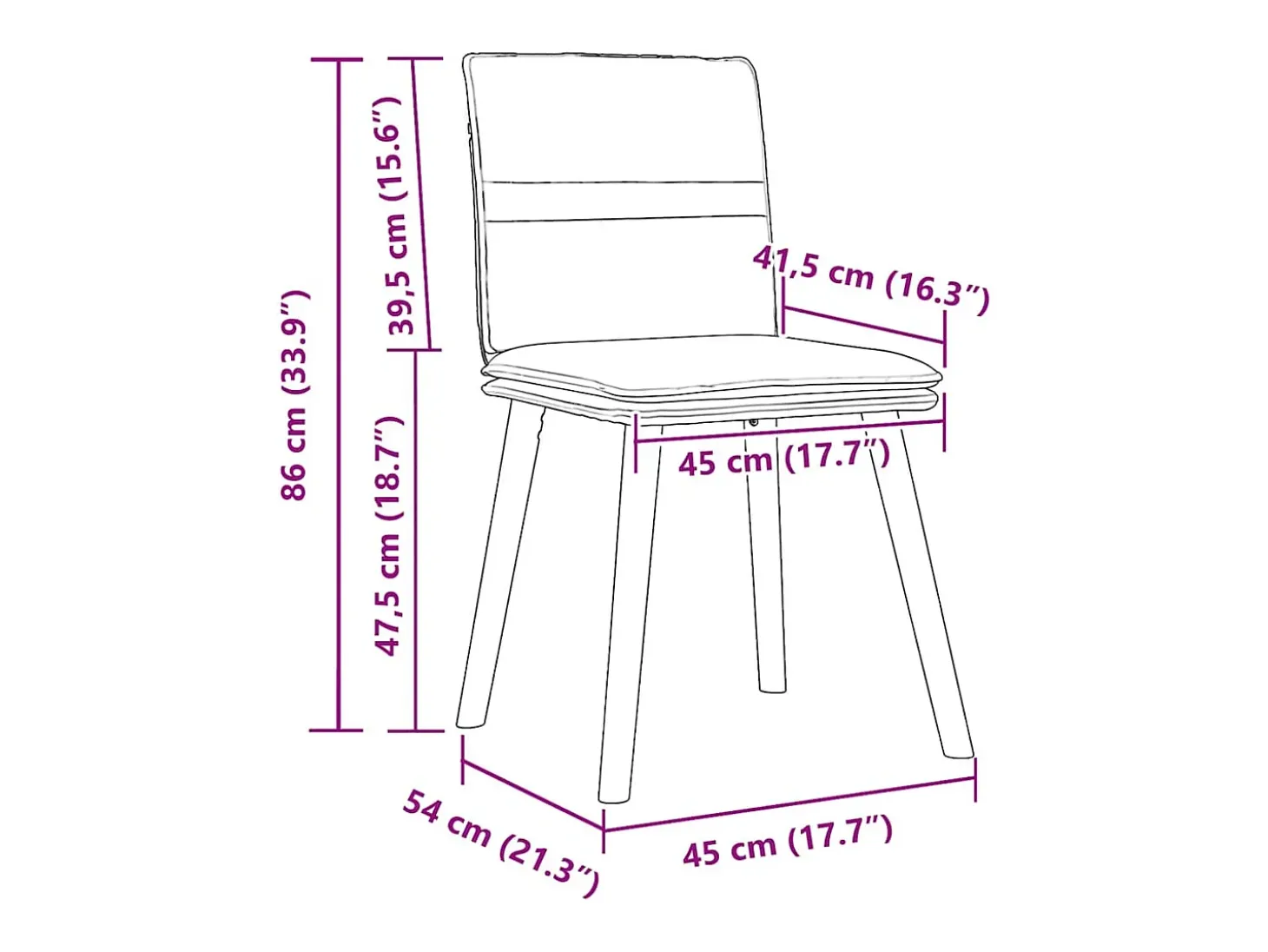 Sillas de comedor 2 unidades lino