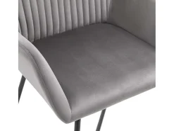 Sillas de comedor 4 unidades de terciopelo gris