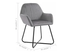 Sillas de comedor 4 unidades de terciopelo gris