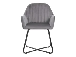 Sillas de comedor 4 unidades de terciopelo gris