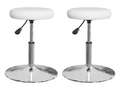 Sillas de comedor 2 unidades cuero sintético blanco