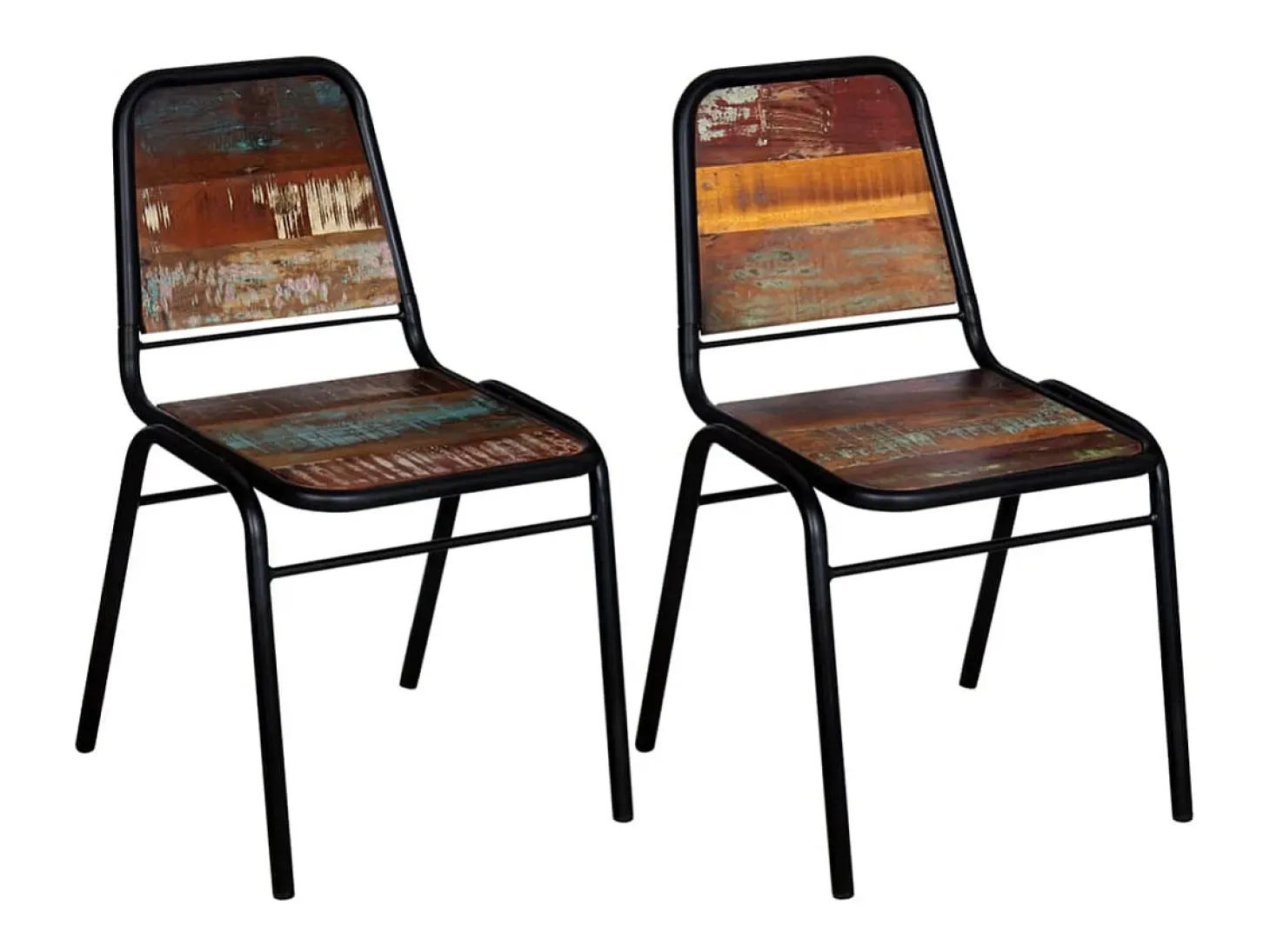 Sillas de comedor 2 unidades madera maciza reciclada