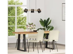 Sillas de comedor 4 unidades terciopelo crema