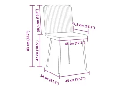 Sillas de comedor 4 unidades terciopelo crema