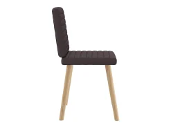Sillas de comedor 4 unidades tela marrón oscuro