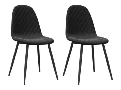 Sillas de comedor 2 unidades terciopelo negro
