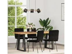 Sillas de comedor 4 unidades terciopelo negro