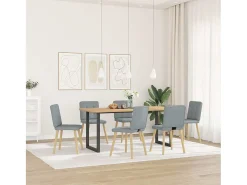 Sillas de comedor 6 unidades de tela gris claro