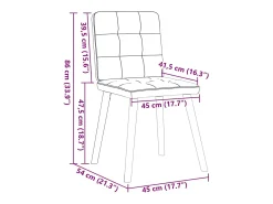 Sillas de comedor 4 unidades tela gris claro
