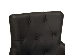 Sillas de comedor 2 unidades cuero auténtico de cabra negro