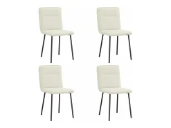 Sillas de comedor 4 unidades terciopelo crema