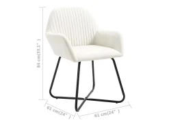 Sillas de comedor 4 unidades tela color crema