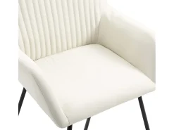 Sillas de comedor 4 unidades tela color crema