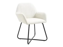 Sillas de comedor 4 unidades tela color crema