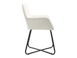 Sillas de comedor 4 unidades tela color crema