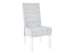 Sillas de comedor 6 unidades ratán Kubu y madera mango marrón