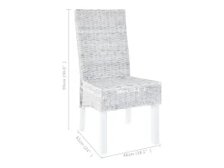 Sillas de comedor 6 unidades ratán Kubu y madera mango marrón