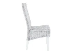 Sillas de comedor 6 unidades ratán Kubu y madera mango marrón