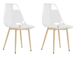 Sillas de comedor 2 unidades transparente PET
