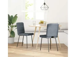 Sillas de comedor 2 unidades terciopelo gris oscuro