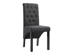 Sillas de comedor 2 unidades tela gris oscuro