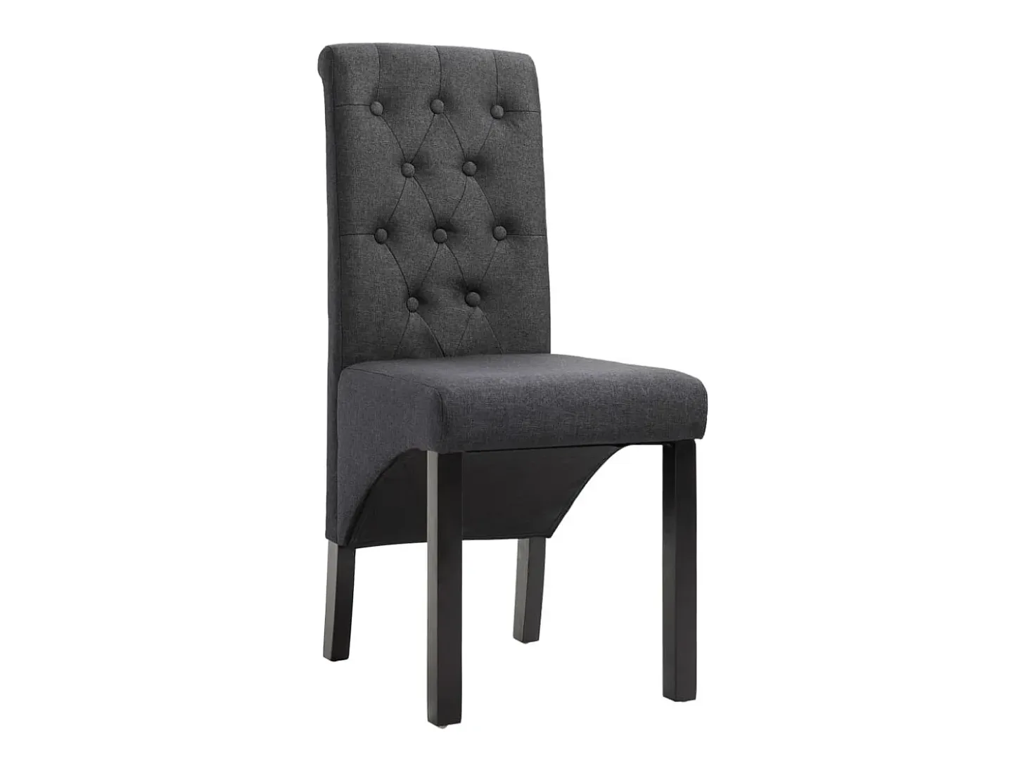 Sillas de comedor 2 unidades tela gris oscuro