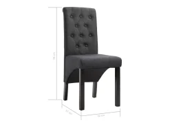 Sillas de comedor 2 unidades tela gris oscuro