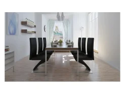 Sillas de comedor 6 unidades cuero sintético negro