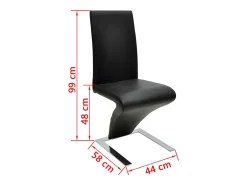 Sillas de comedor 6 unidades cuero sintético negro