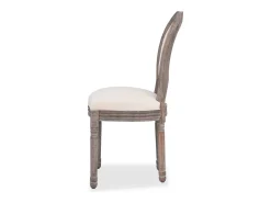 Sillas de comedor 6 unidades tela color crema
