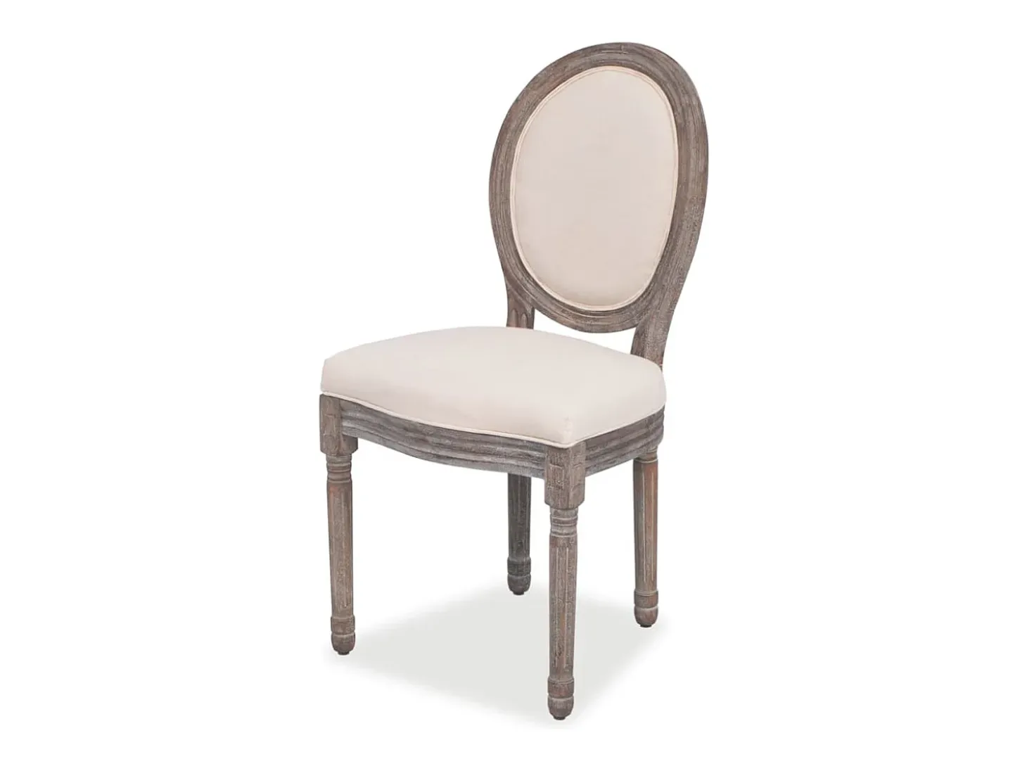Sillas de comedor 6 unidades tela color crema