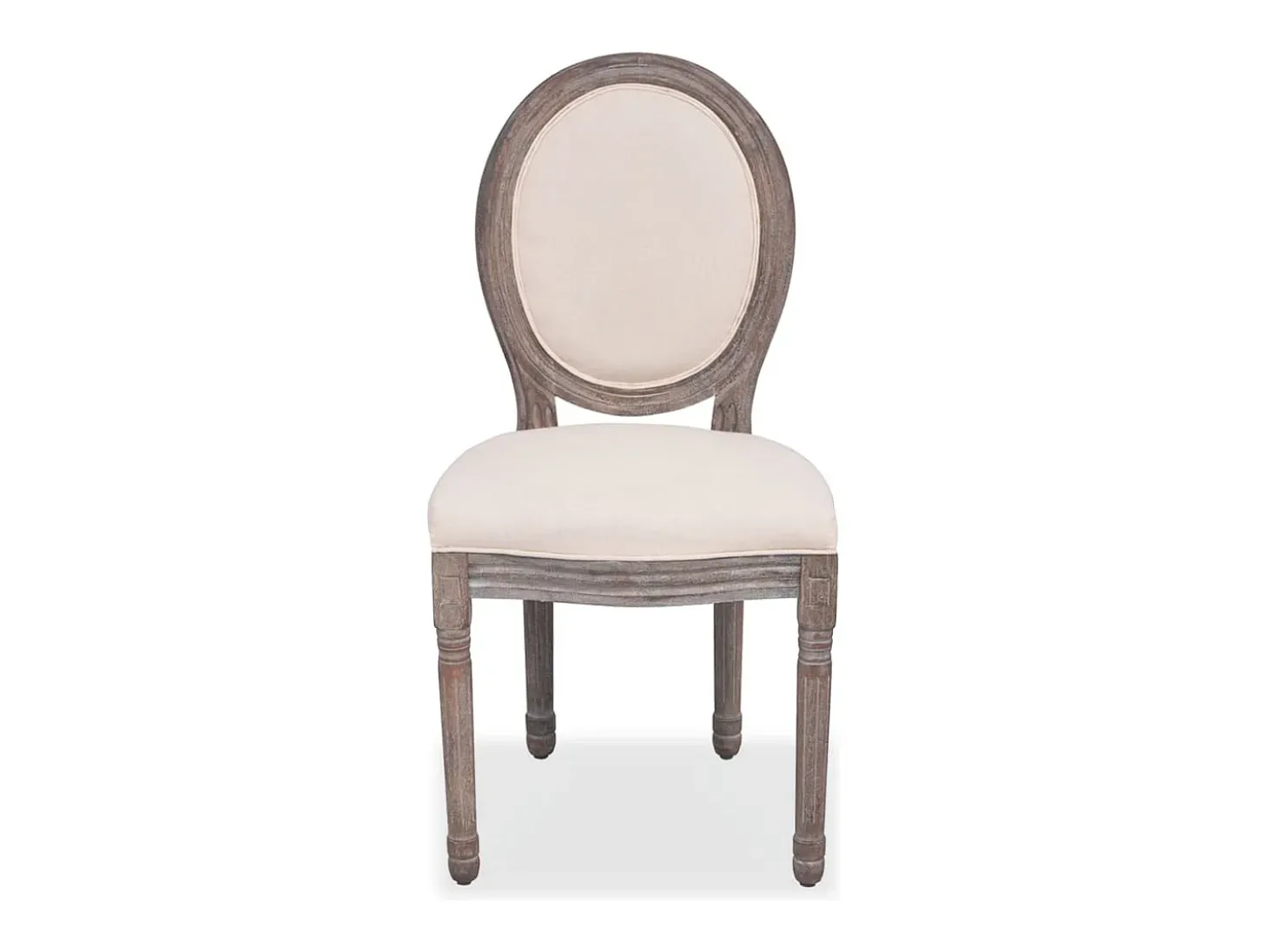 Sillas de comedor 6 unidades tela color crema