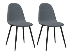 Sillas de comedor 2 unidades terciopelo gris oscuro