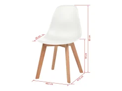 Sillas de comedor 6 unidades plástico blanco