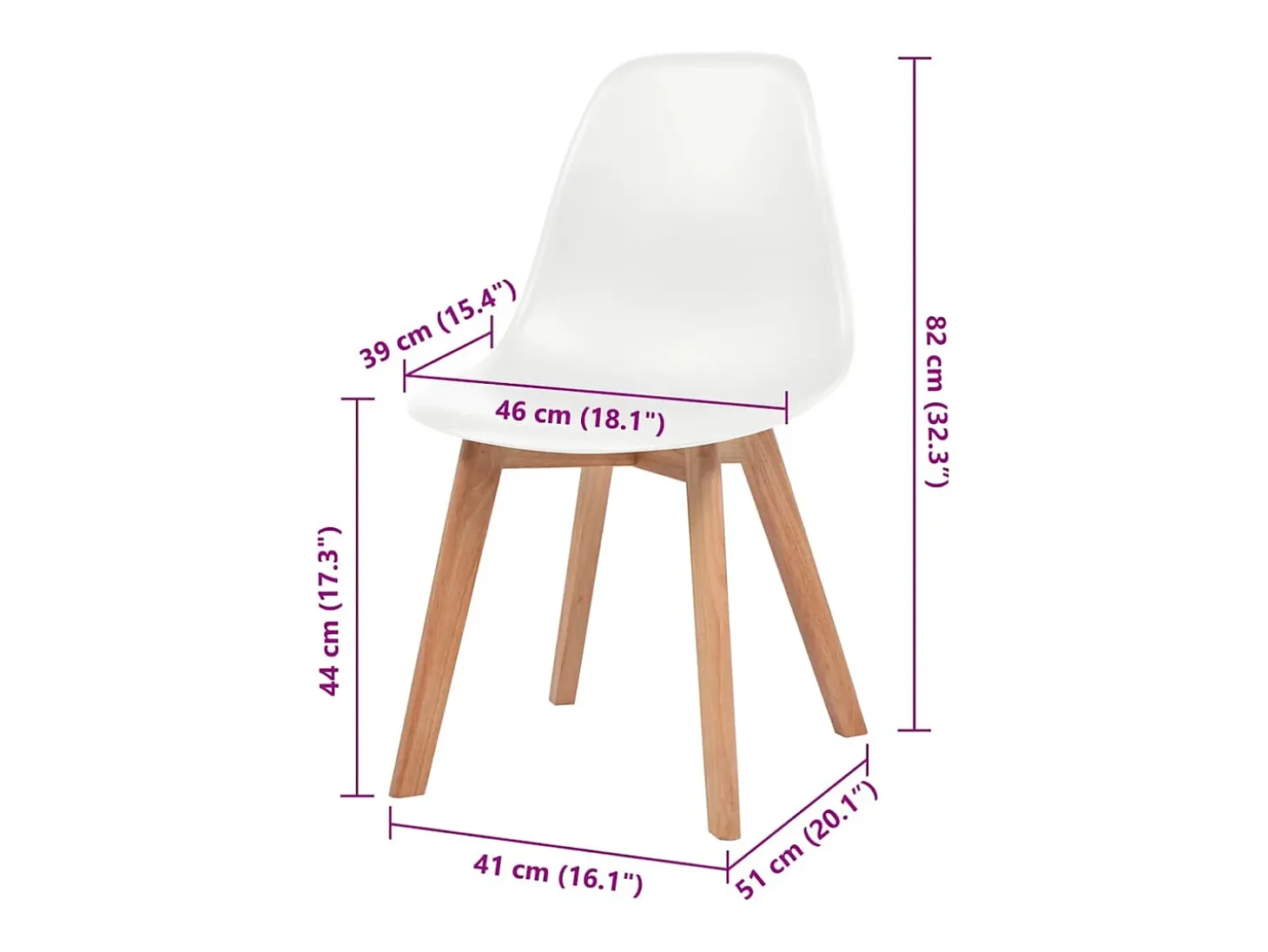 Sillas de comedor 6 unidades plástico blanco