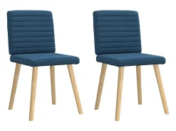 Sillas de comedor 2 unidades tela azul