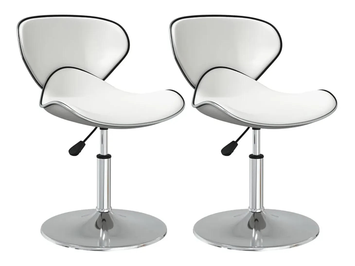 Sillas de comedor 2 unidades cuero sintético blanco