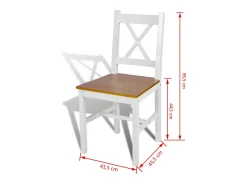 Sillas de comedor 6 unidades madera de pino blanco
