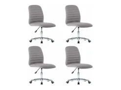 Sillas de comedor 4 unidades tela gris claro