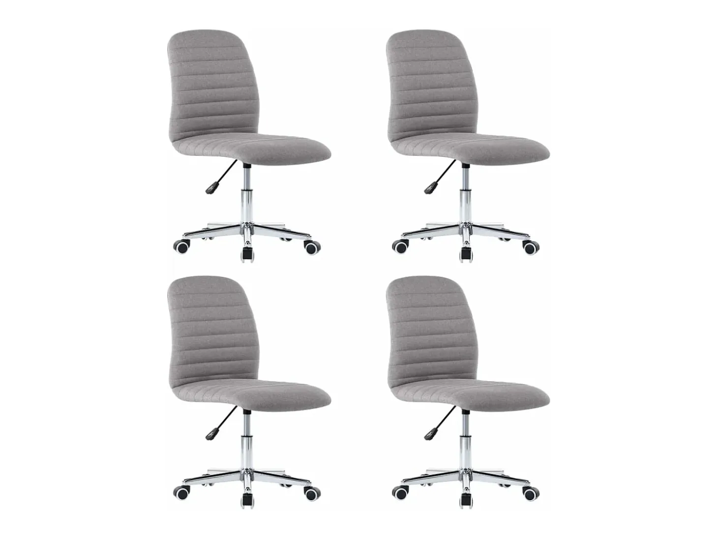 Sillas de comedor 4 unidades tela gris claro
