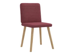 Sillas de comedor 6 unidades tela rojo tinto