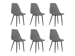 Sillas de comedor 6 unidades gris PP